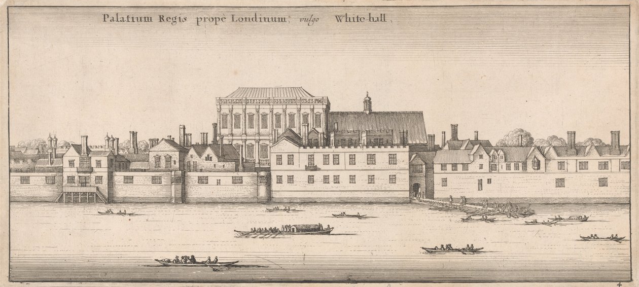 Whitehall Palace near London by Wenceslaus Hollar