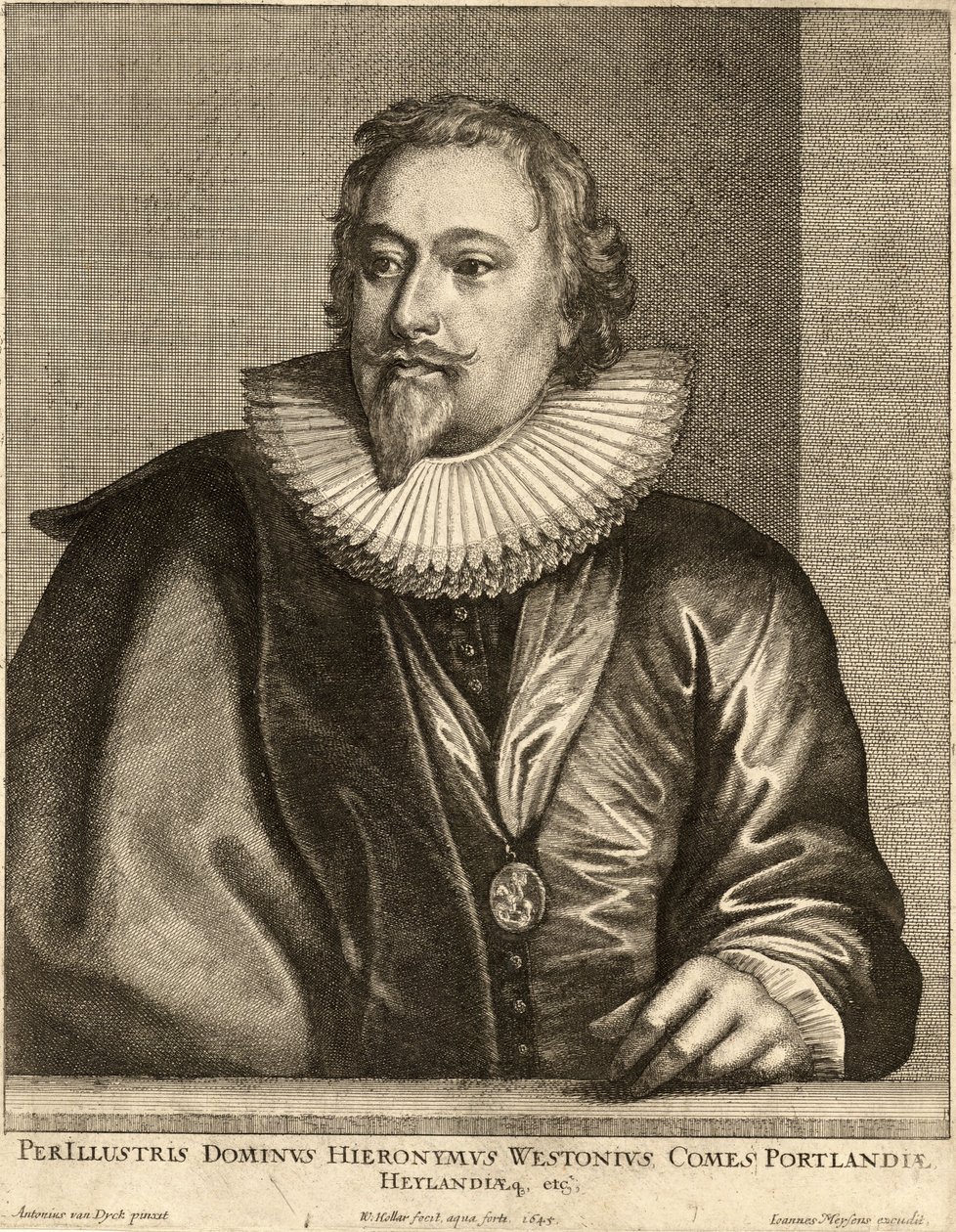 Richard Weston, Earl of Portland. State 1 by Wenceslaus Hollar