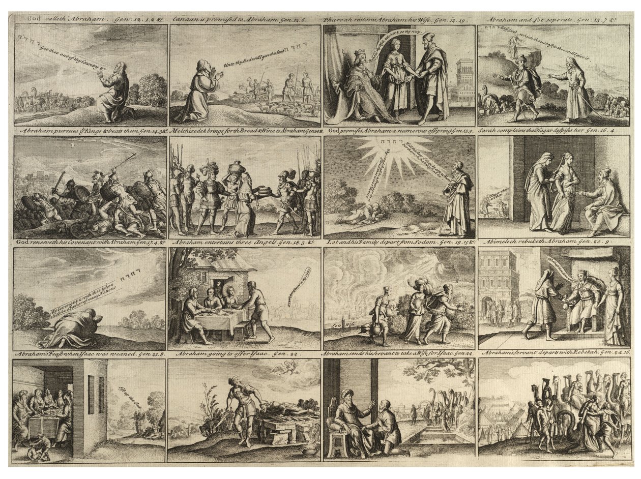 The Abraham Story (in Full Sheet Form). State 3 by Wenceslaus Hollar