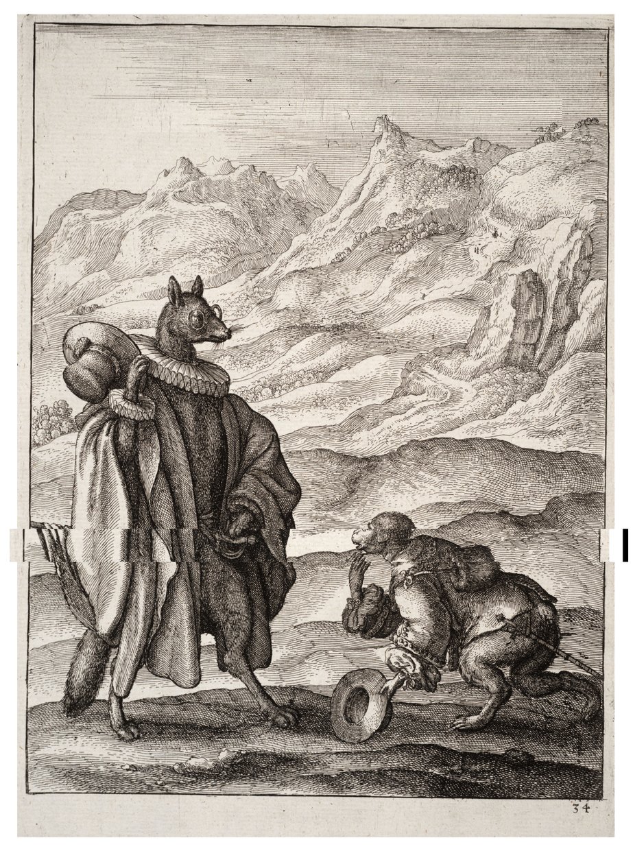 The French Ape and the Spanish Fox by Wenceslaus Hollar