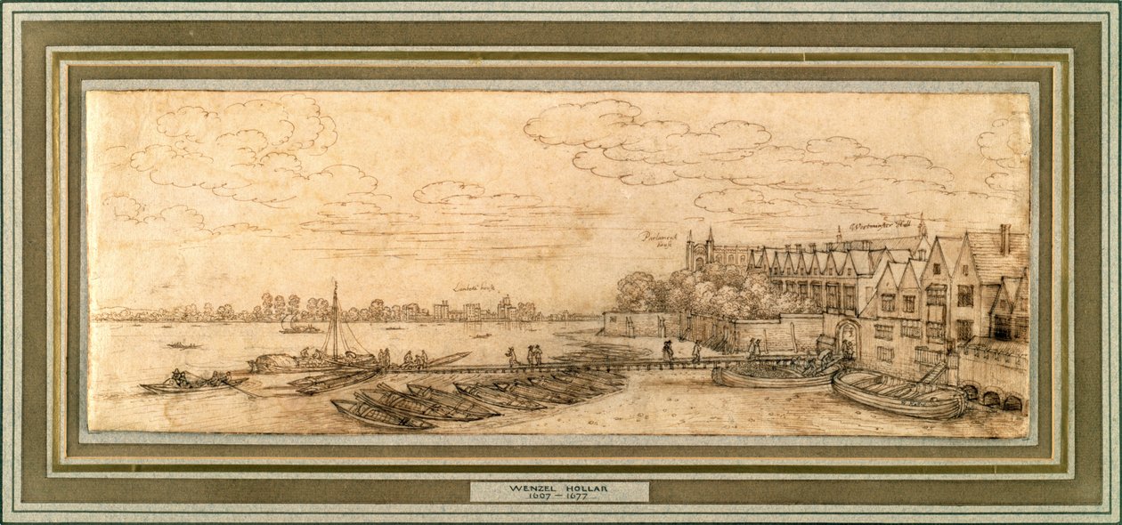The Thames below Westminster Pier by Wenceslaus Hollar