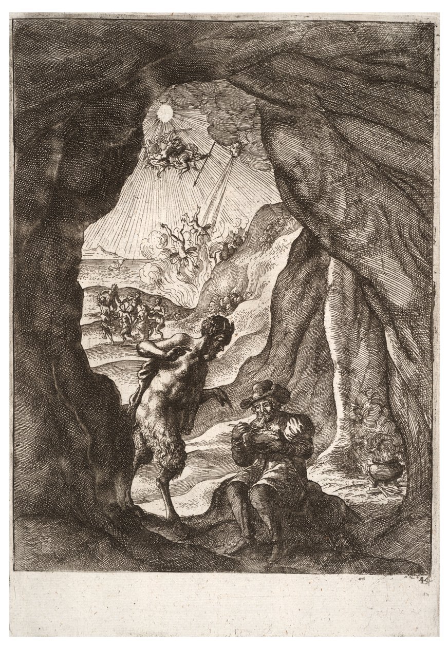 The Satyr and the Traveller (State 2) by Wenceslaus Hollar