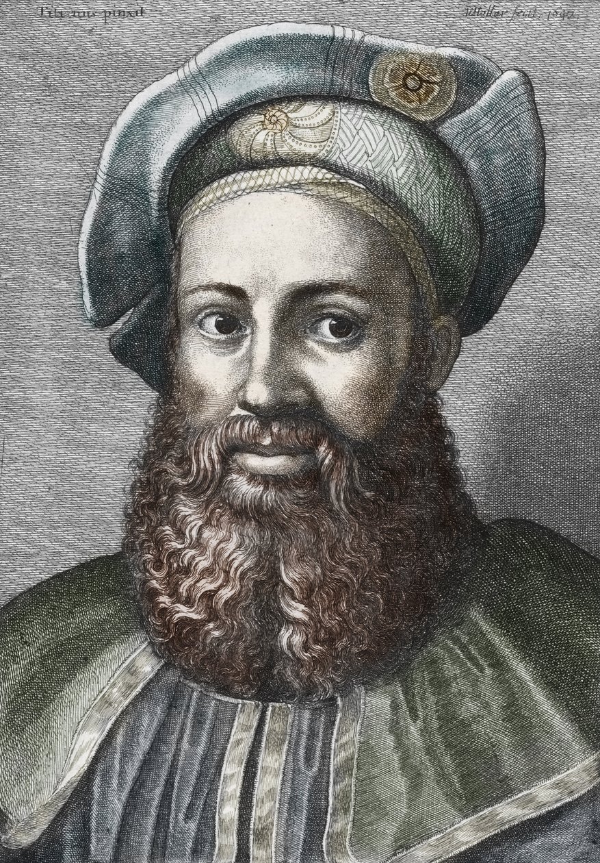 Portrait of Pietro Aretino, Italian Poet by Wenceslaus (after) Hollar