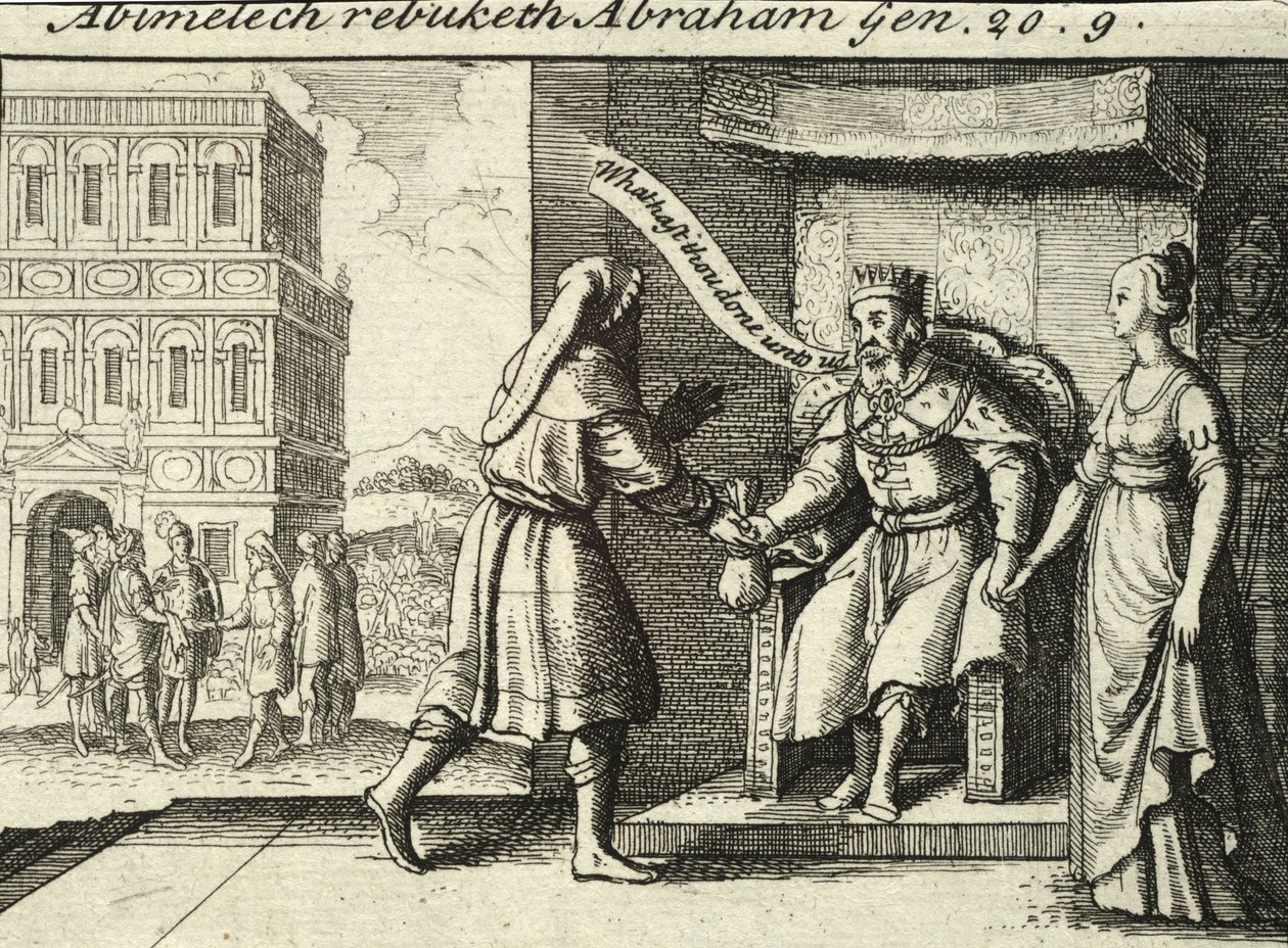 Abimelech rebuking Abraham. State 2 by Wenceslaus Hollar