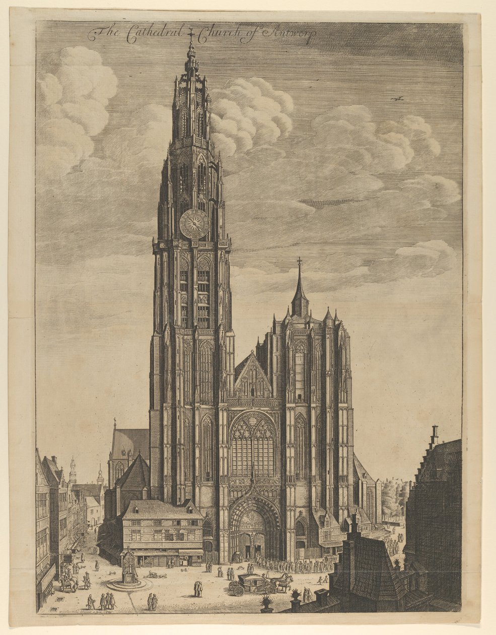 Antwerp Cathedral Prospectus Turris Ecclesiae Cathedralis by Wenceslaus Hollar