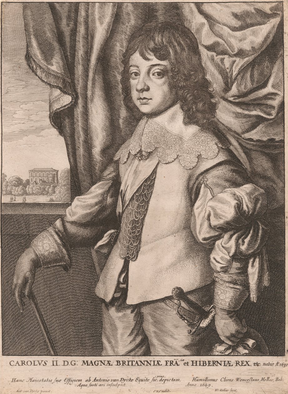 Charles II, King of Great Britain, France, and Ireland by Wenceslaus Hollar