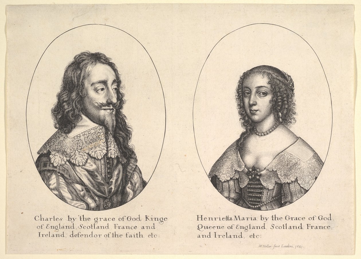 Charles I and Henrietta Maria, 1641 by Wenceslaus Hollar
