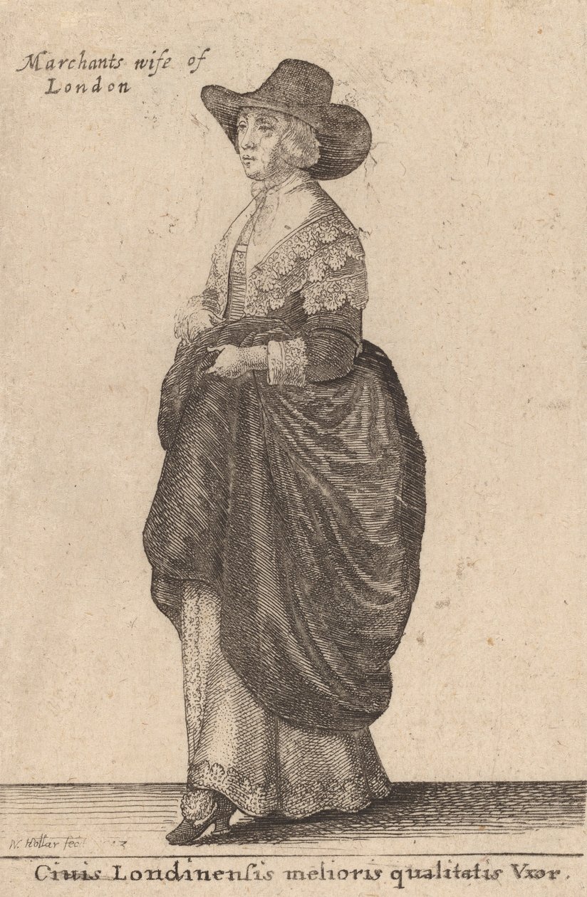 Ciuis Londinensis Melioris Qualitatis Vxor by Wenceslaus Hollar