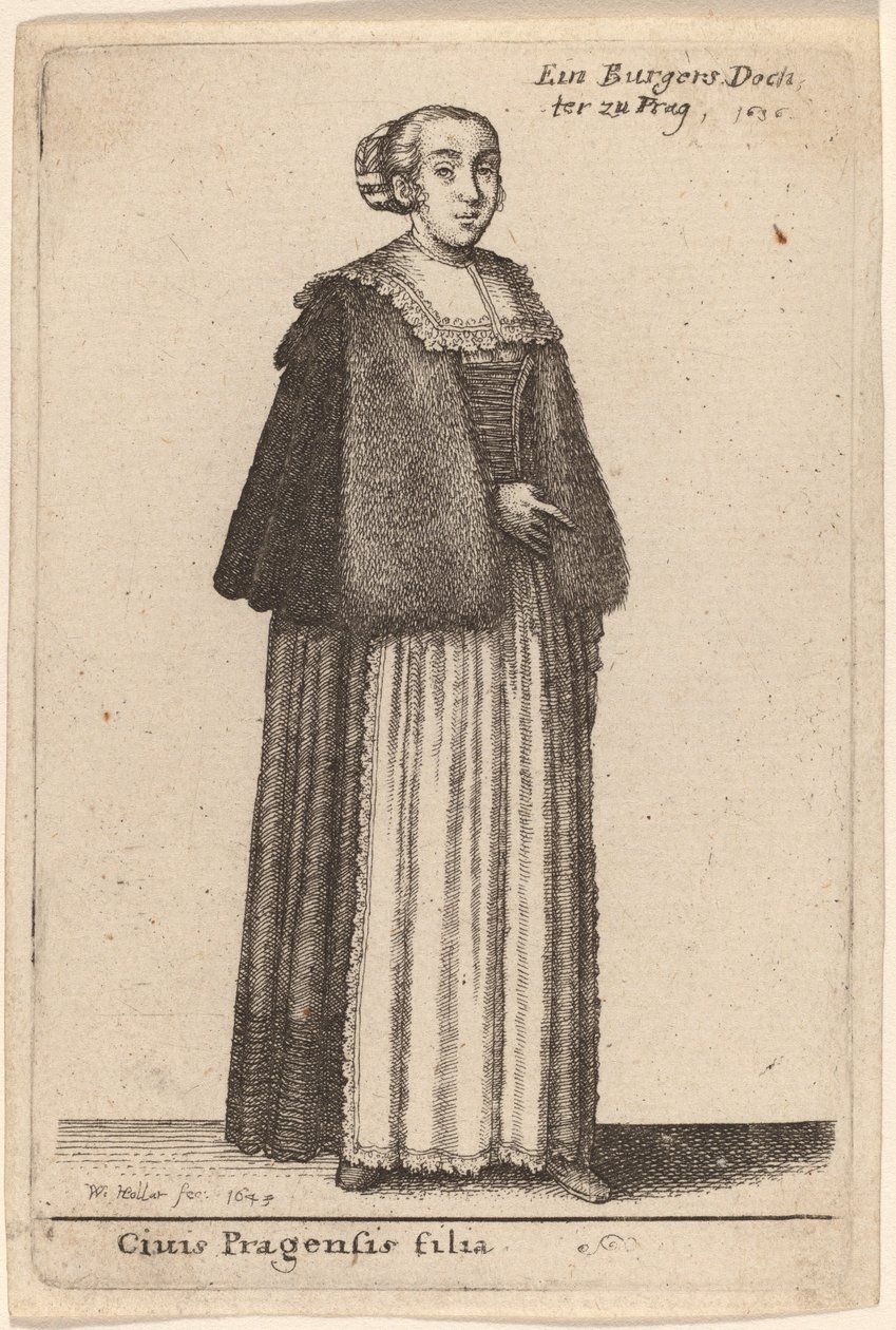 Daughter of a Citizen of Prague by Wenceslaus Hollar