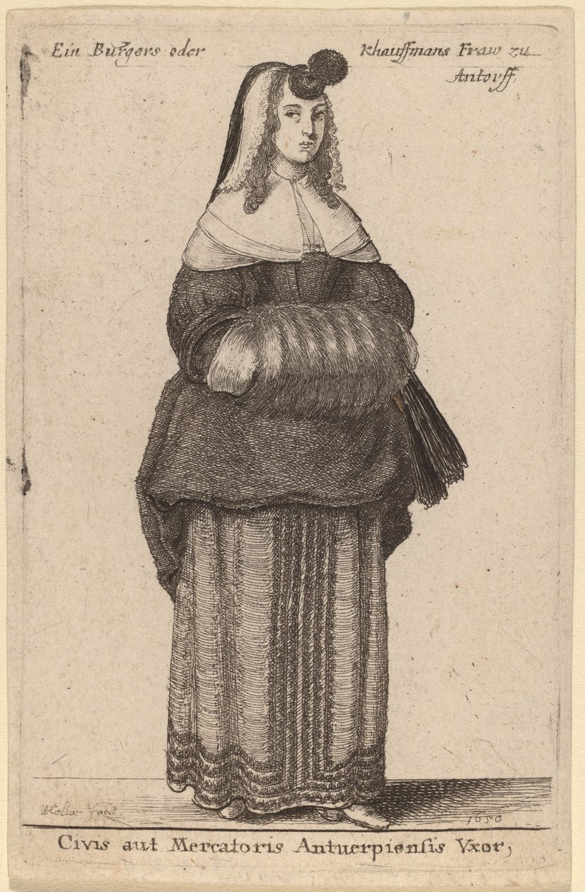Wife of a Citizen or Merchant of Antwerp by Wenceslaus Hollar