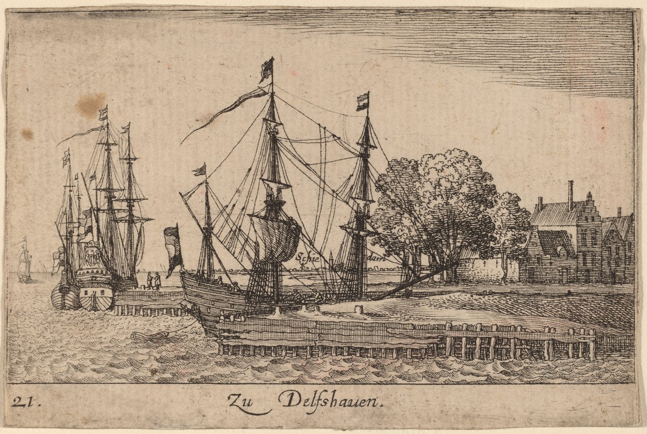 Delfshaven by Wenceslaus Hollar