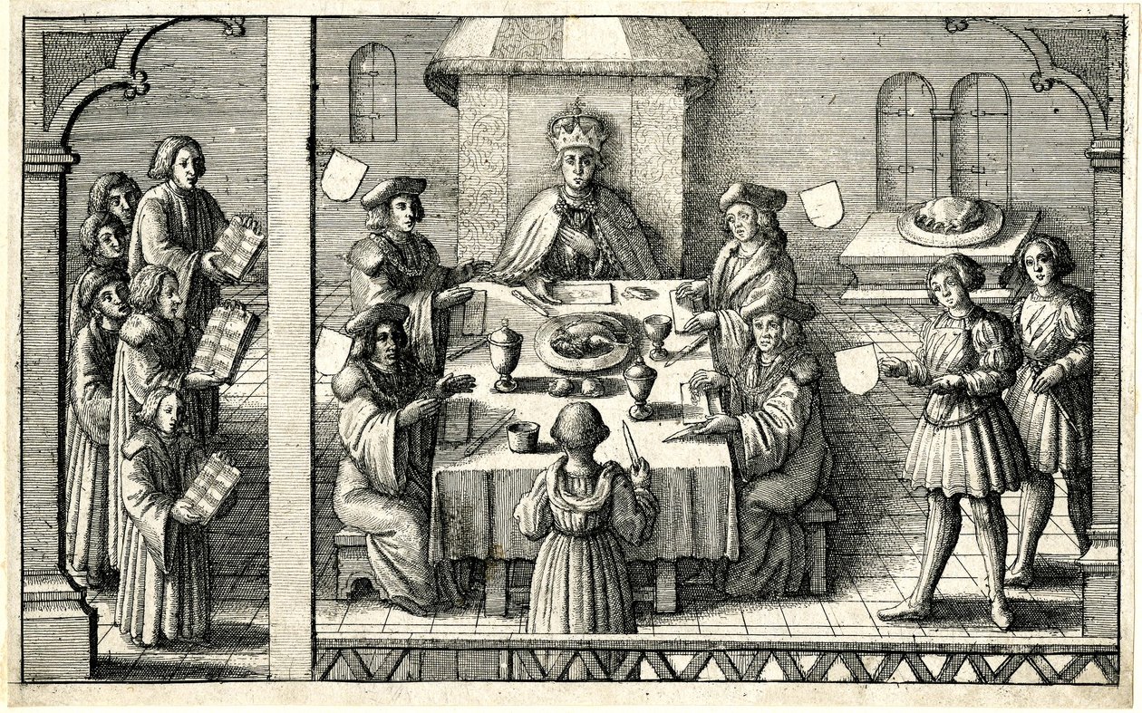 Dinner at Ferdinand I Investiture to the Garter by Wenceslaus Hollar