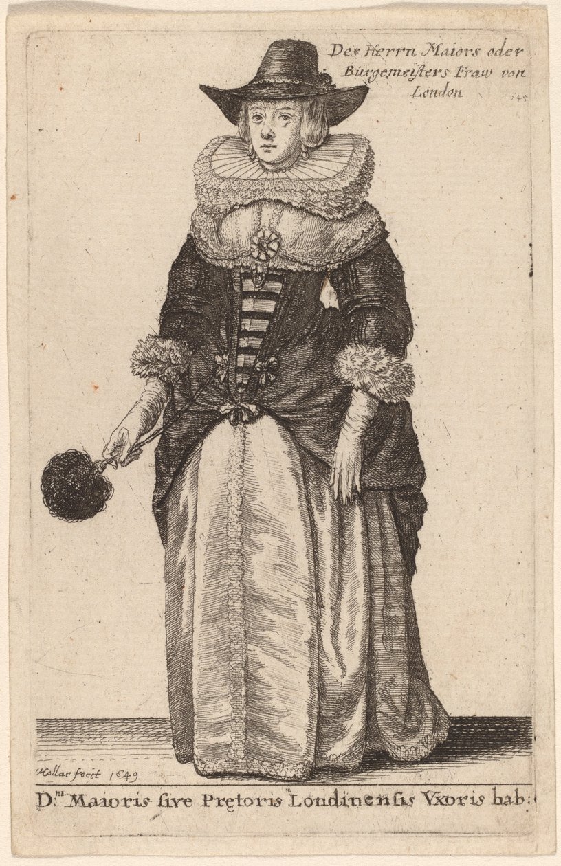 Dni Maioris sive Praetoris Londinensis Vxoris Hab: by Wenceslaus Hollar