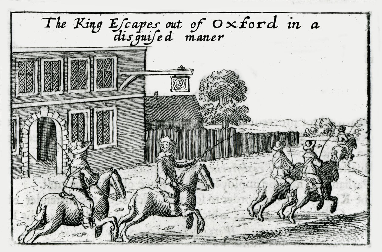 Escape of Charles I from Oxford in Disguise by Wenceslaus Hollar