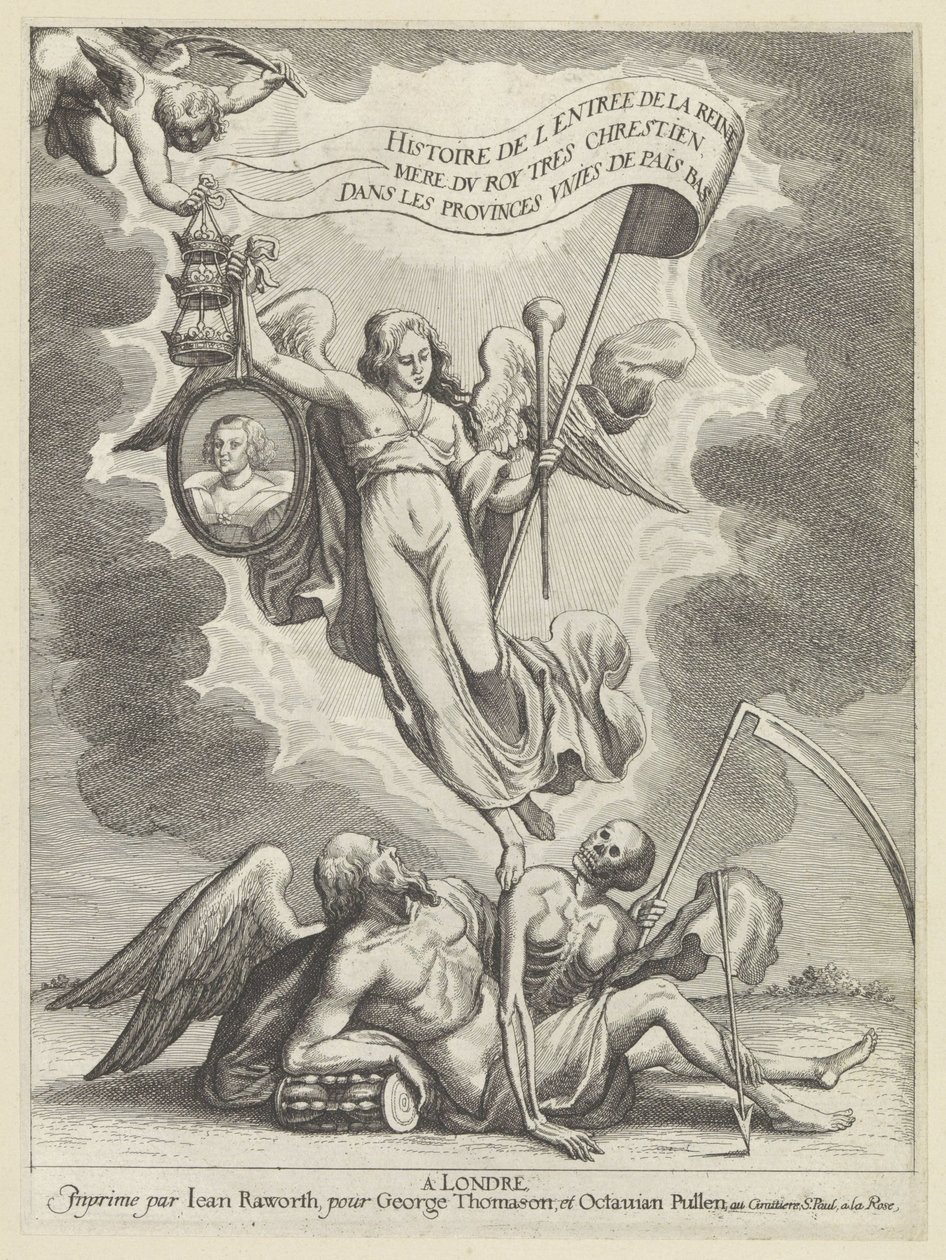 Fame Overcomes Time and Death by Wenceslaus Hollar
