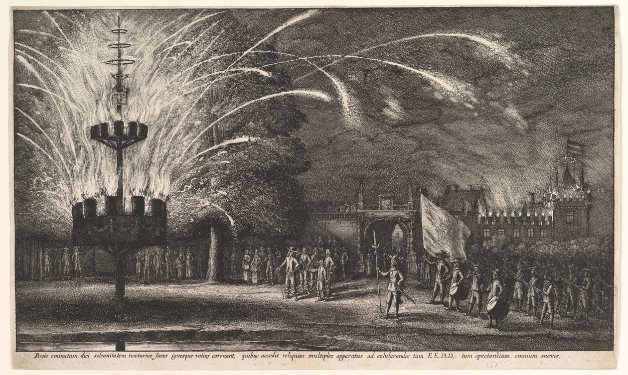 Fireworks at Hemissem by Wenceslaus Hollar