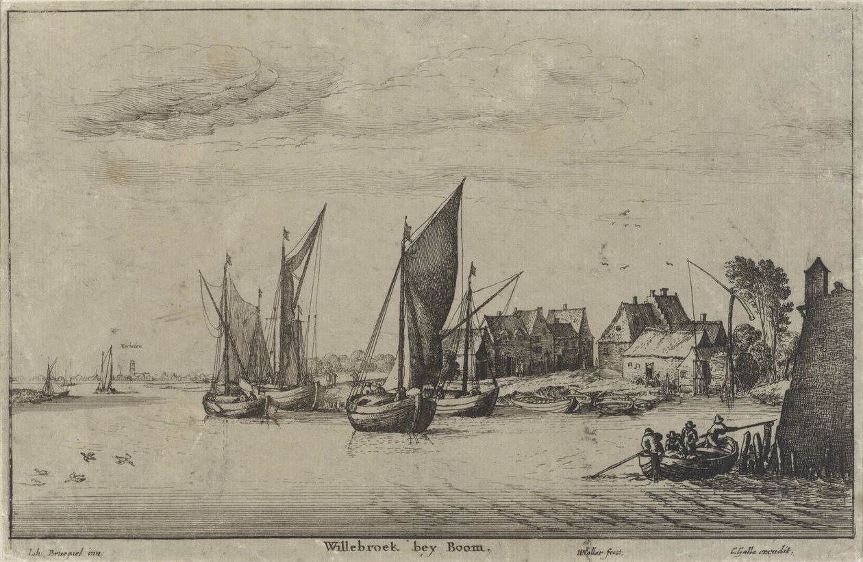 View of Willebroek Near Mechelen (series title: River and Coastal Views) by Wenceslaus Hollar