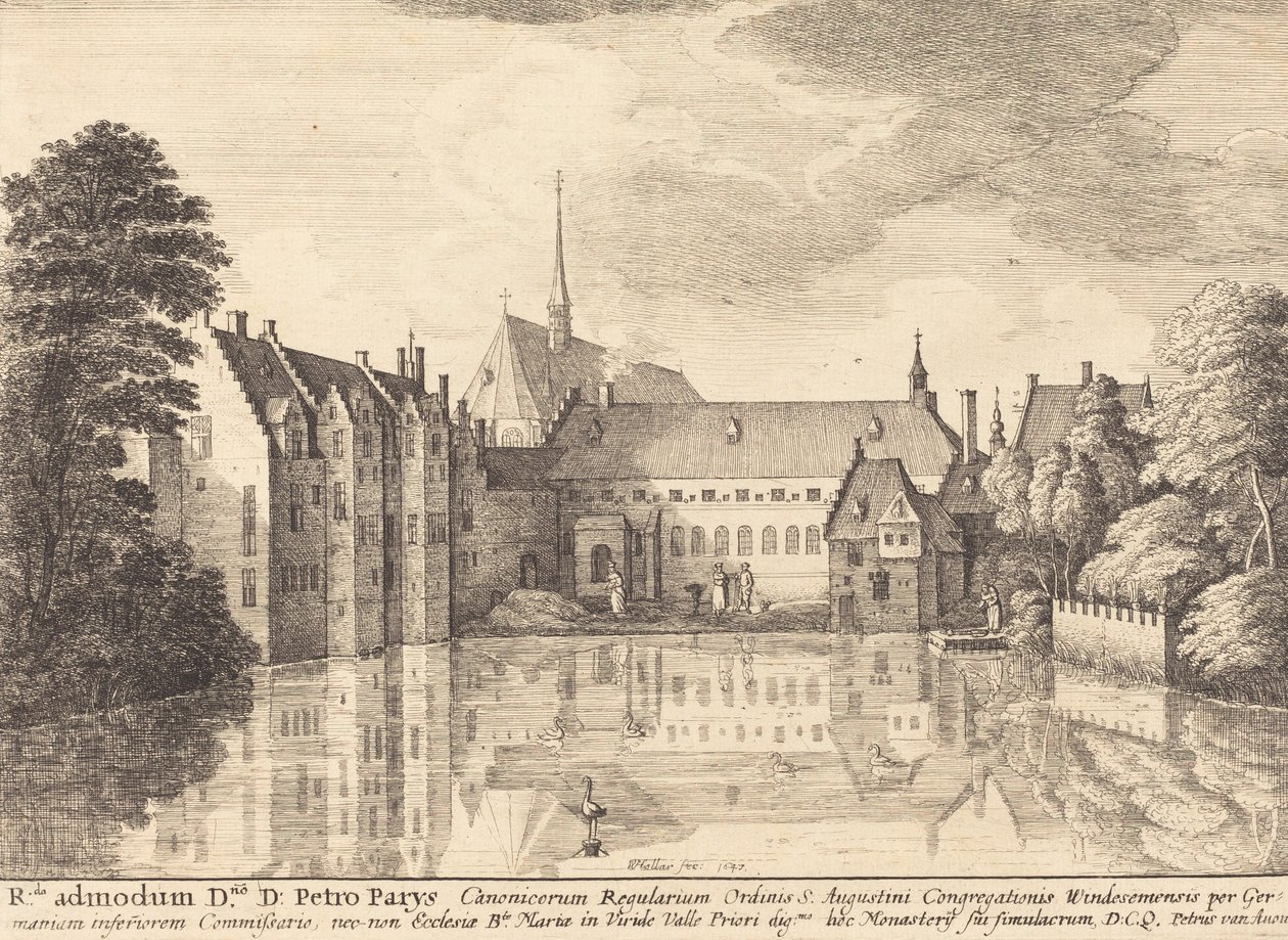 Groenendael Abbey, 1647 by Wenceslaus Hollar