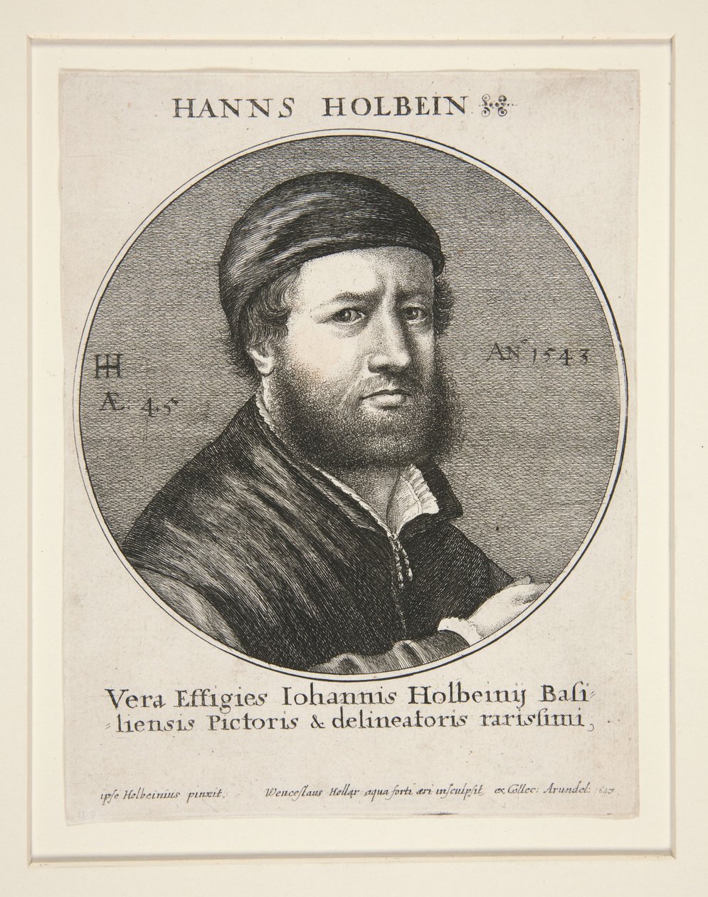 Hans Holbein the Younger (1497/8-1543) by Wenceslaus Hollar