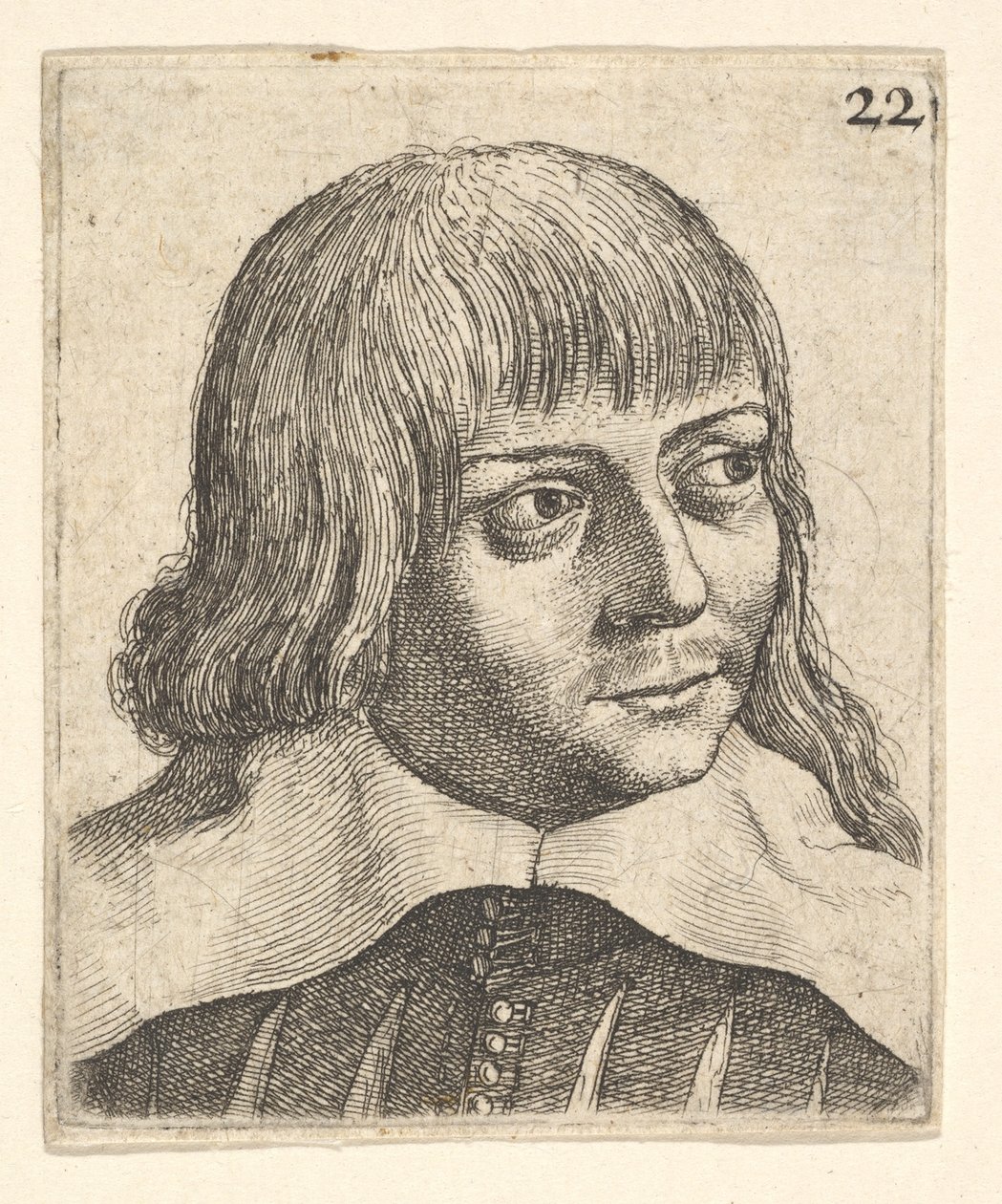 Head of a Young Man, Turned Slightly to Right, 1625-77 by Wenceslaus Hollar