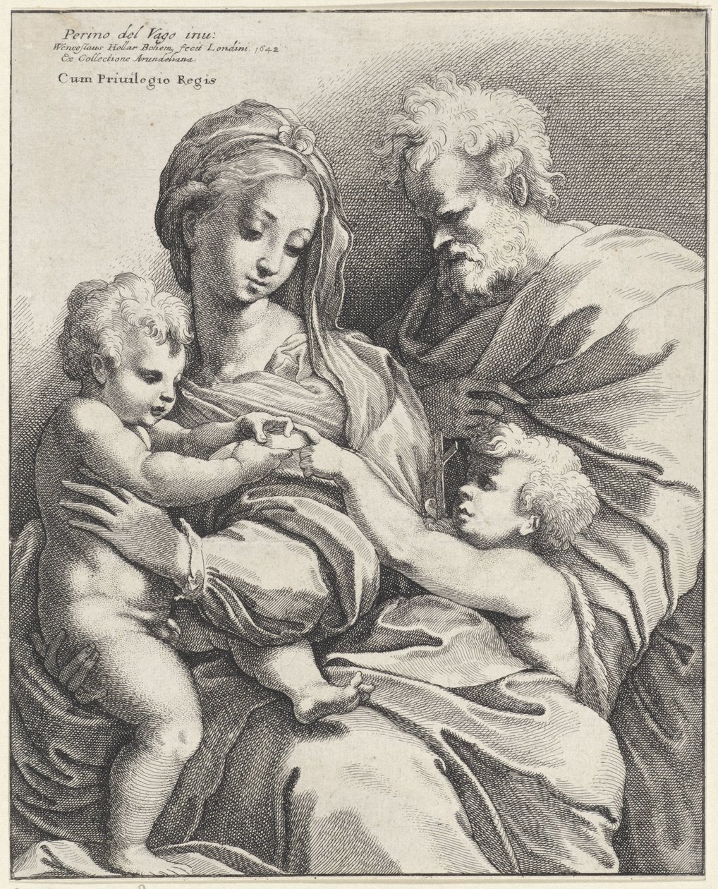 Holy Family with John the Baptist by Wenceslaus Hollar