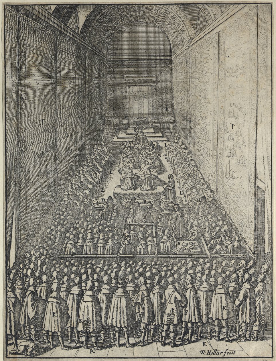 House of Lords, Palace of Westminster in London, c.1650 by Wenceslaus Hollar