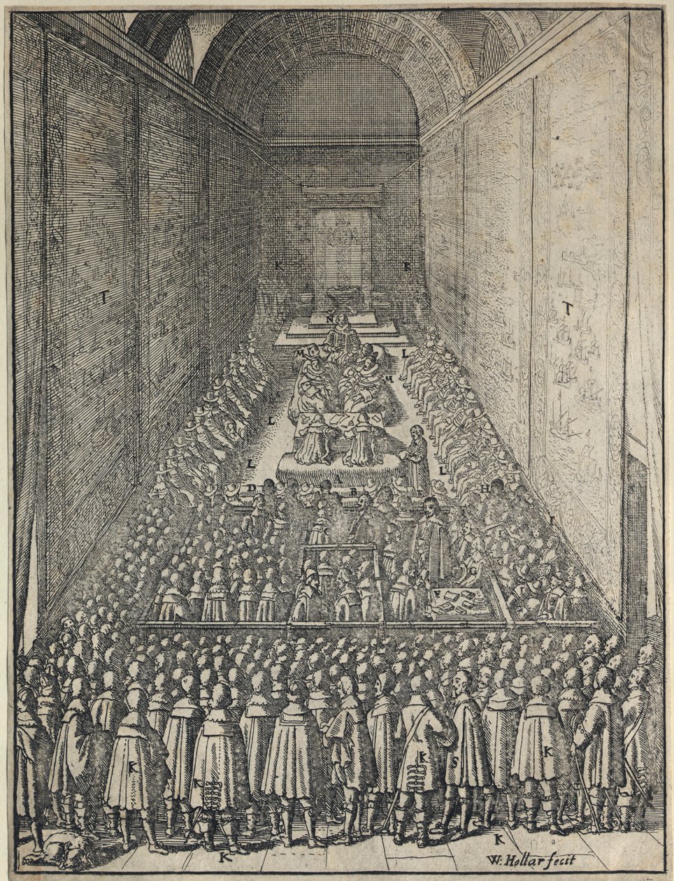 Interior of the House of Lords in session, Palace of Westminster, London by Wenceslaus Hollar