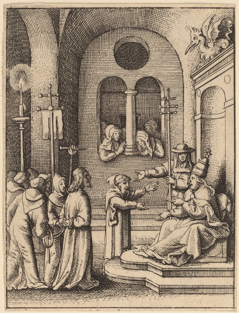 Jesus again before Caiaphas by Wenceslaus Hollar