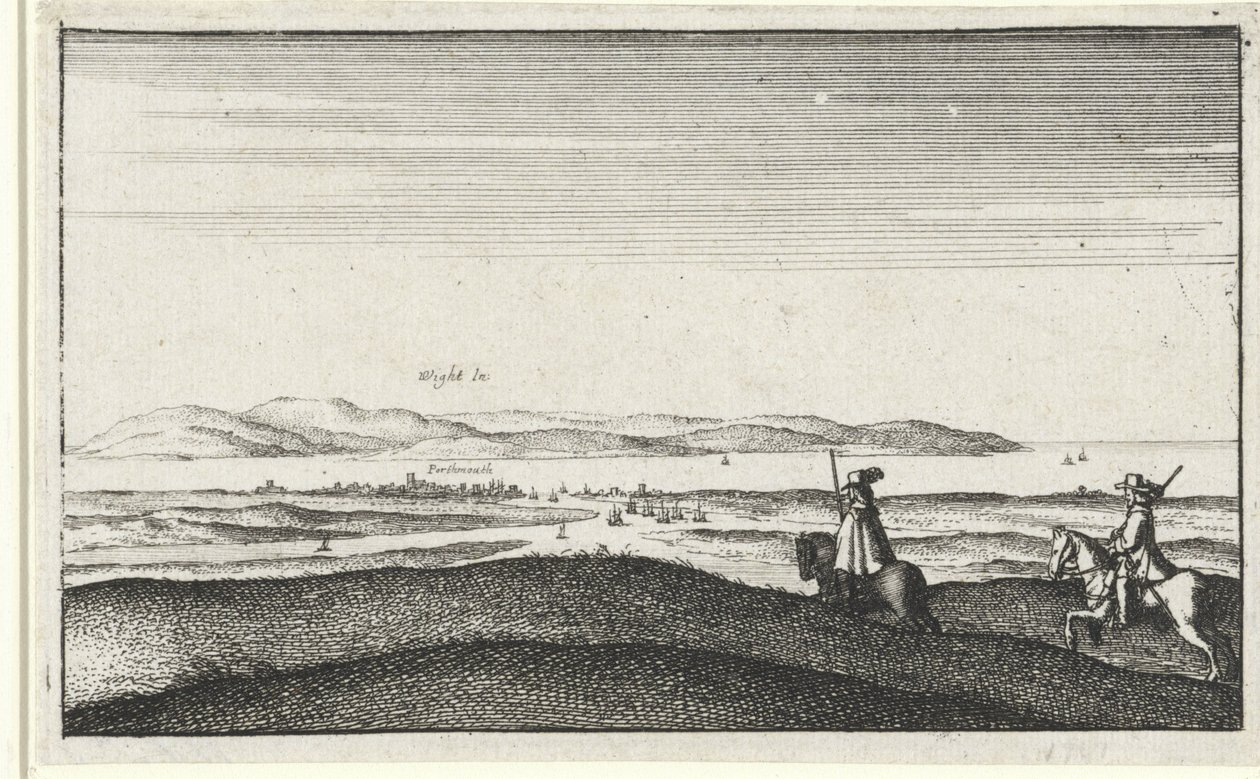 Landscape with View of the Isle of Wight by Wenceslaus Hollar