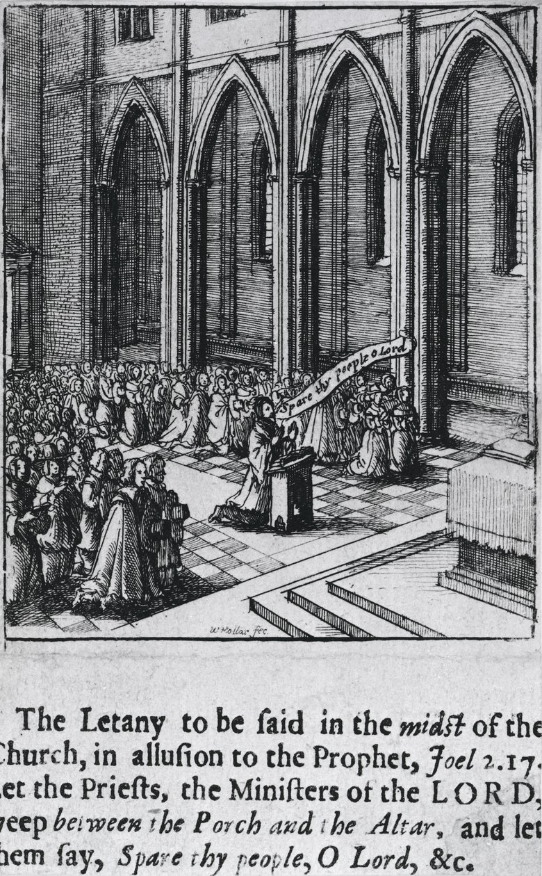 Litany in a church, c.1655 by Wenceslaus Hollar