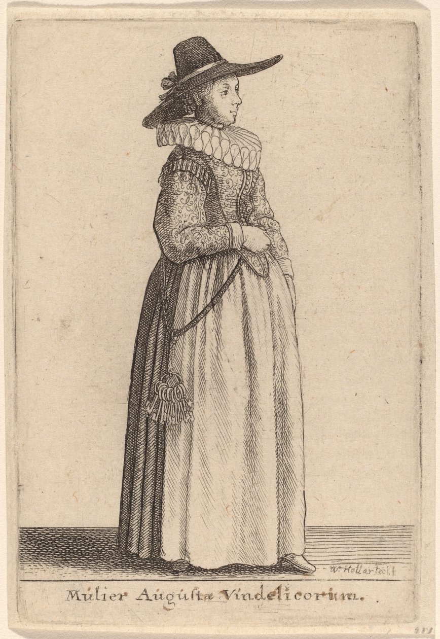 Woman of Augsburg by Wenceslaus Hollar