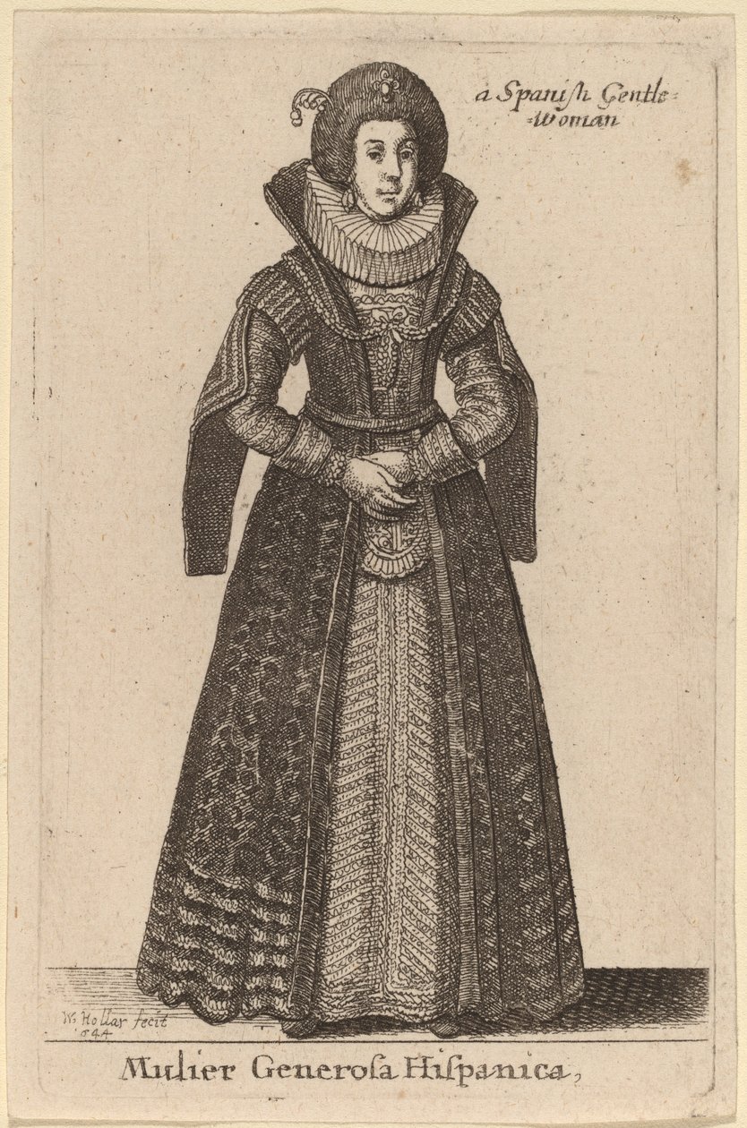 Noble Spanish Woman by Wenceslaus Hollar