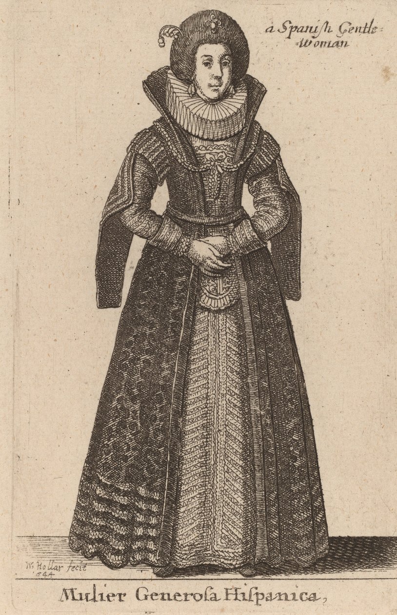 Noble Spanish Woman, 1644 by Wenceslaus Hollar