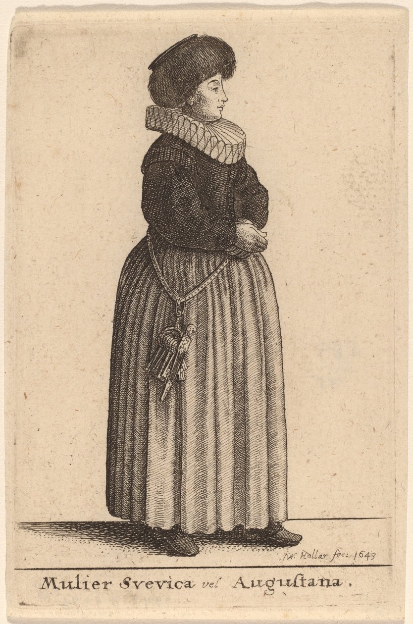 Swabian or Augsburg Woman by Wenceslaus Hollar