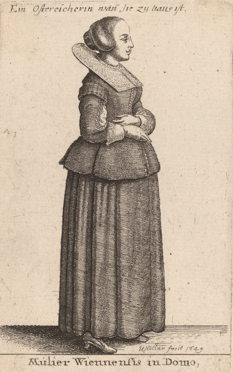 Mulier Wiennensis in Domo by Wenceslaus Hollar