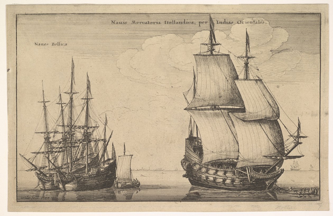 Dutch East Indiaman by Wenceslaus Hollar