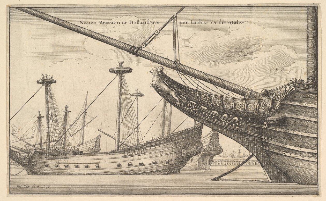 Dutch West Indiaman (Naues Mercatoriae Hollandicae per Indias Occidentales) by Wenceslaus Hollar
