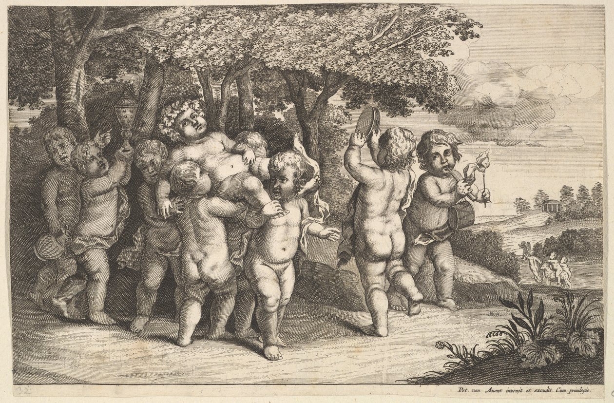 Nine Small Boys by Wenceslaus Hollar