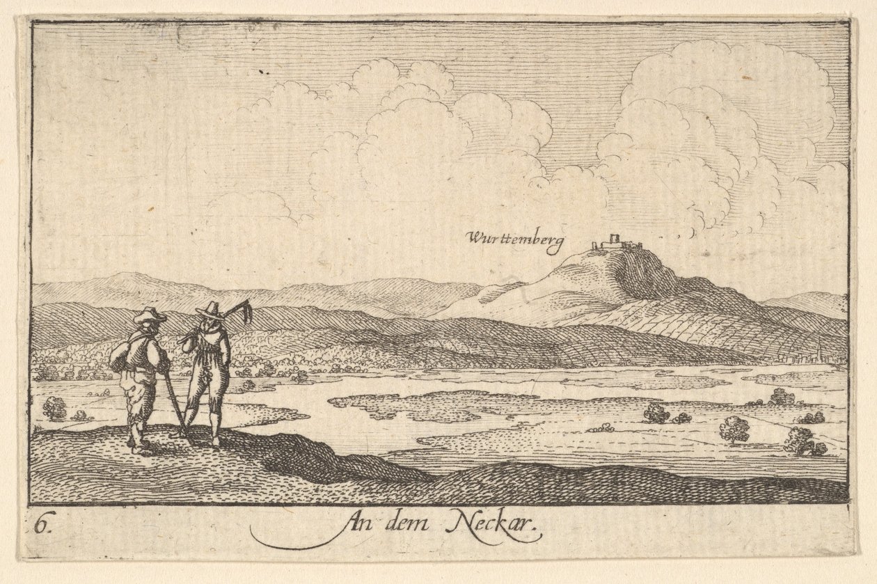 On the Neckar by Wenceslaus Hollar