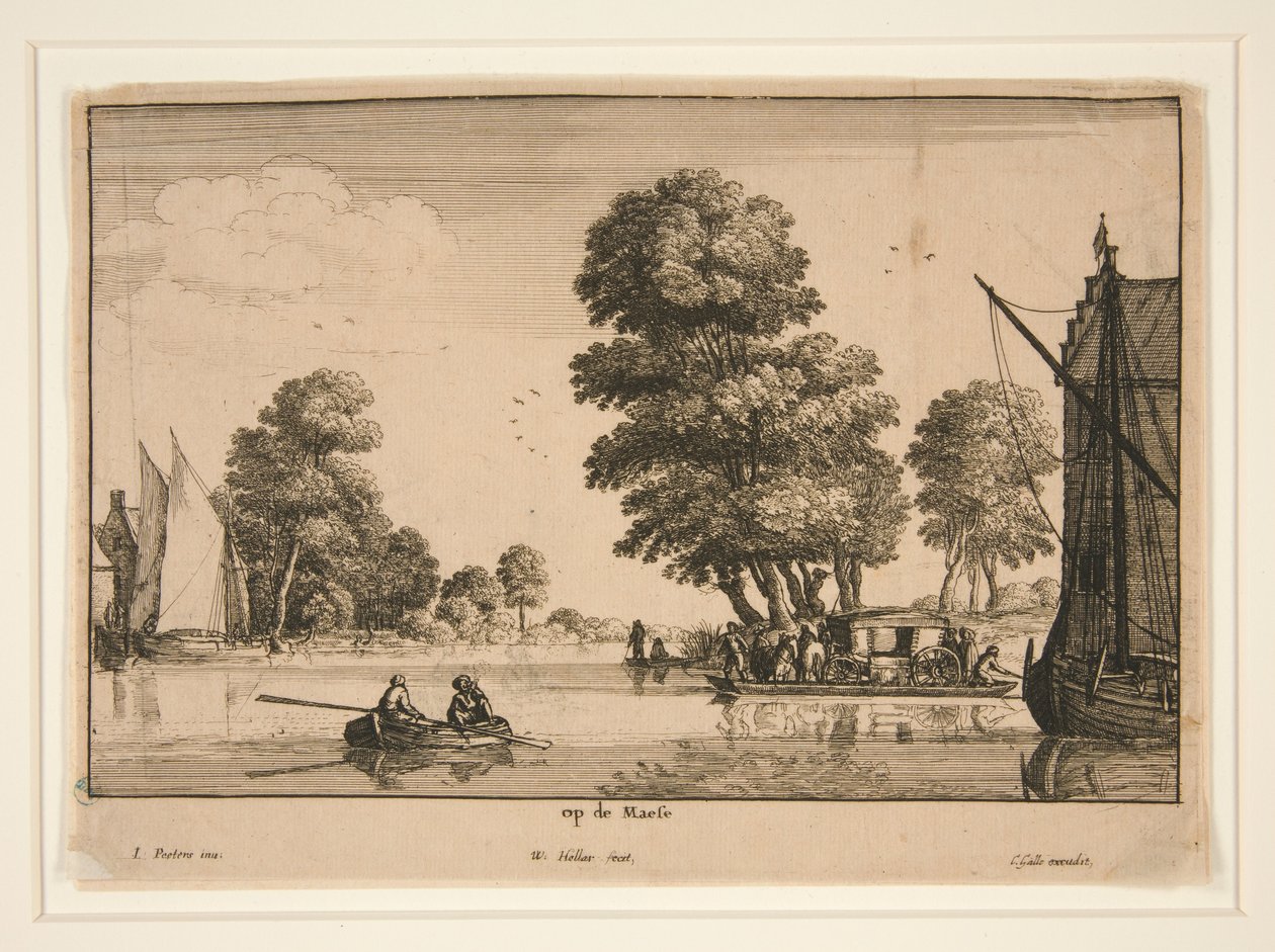On the Meuse [Riverview] by Wenceslaus Hollar