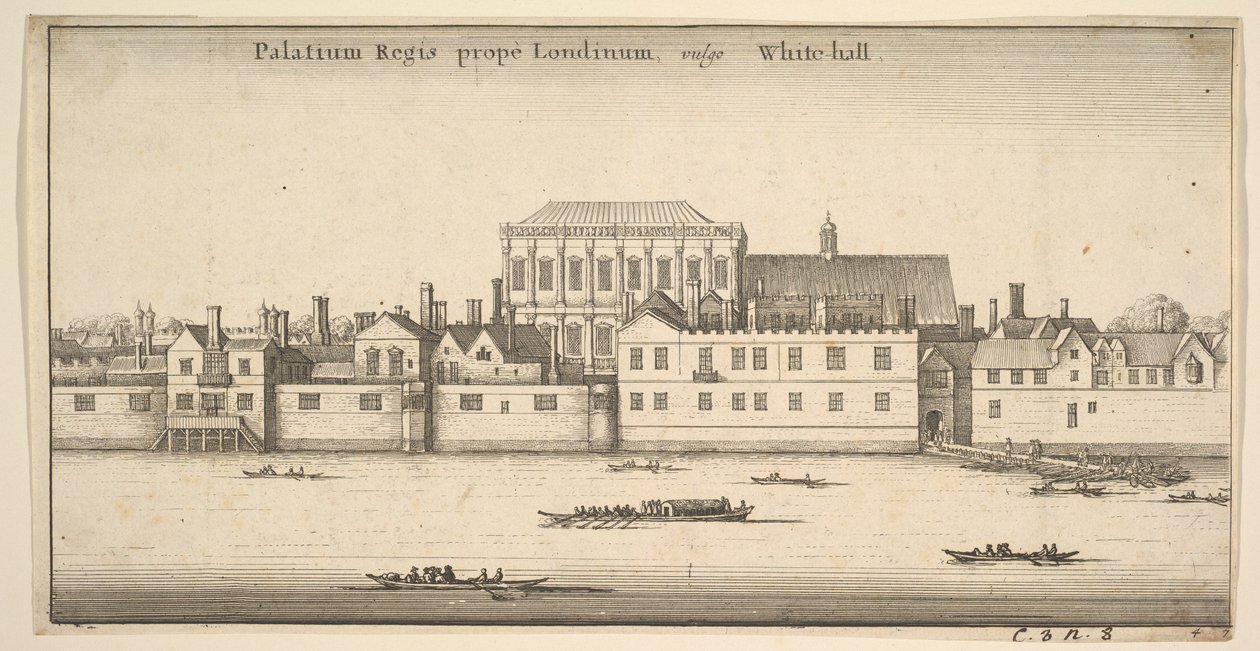 Royal Palace of Whitehall, London, ca. 1647 by Wenceslaus Hollar
