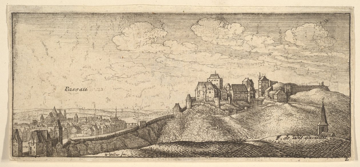 Passau, from "German Views" by Wenceslaus Hollar