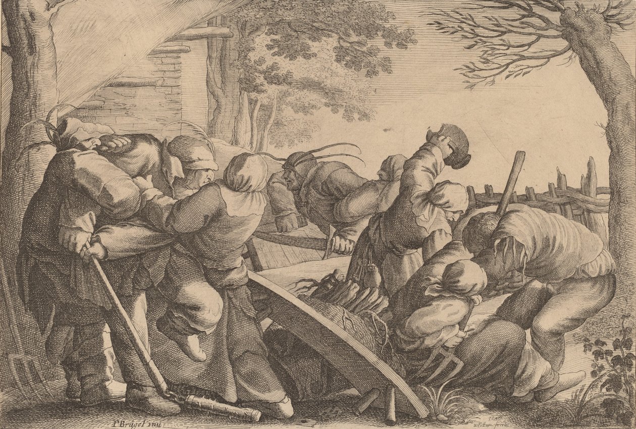 Peasant Brawl by Wenceslaus Hollar