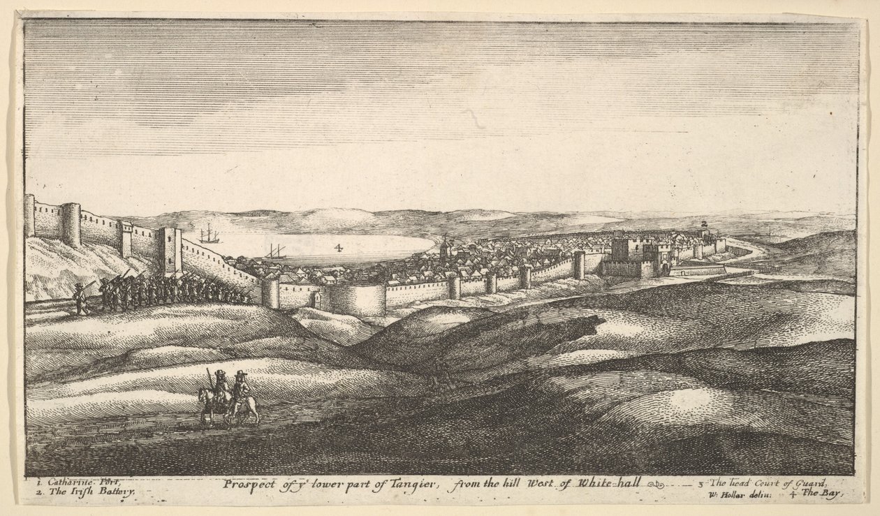 Prospect of the lower part of Tangier, from the hill West of White-hall, 1669-73 by Wenceslaus Hollar