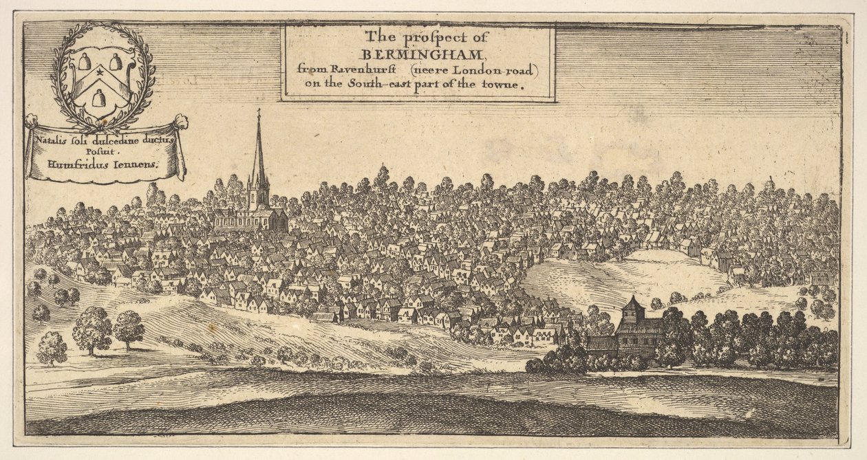 The Prospect of Bermingham, from Ravenshurst near London-road on the South-east part by Wenceslaus Hollar