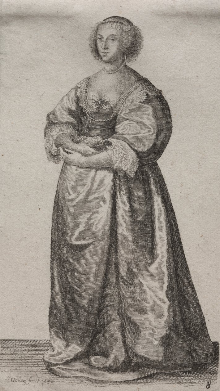 The Woman with Flowers by Wenceslaus Hollar