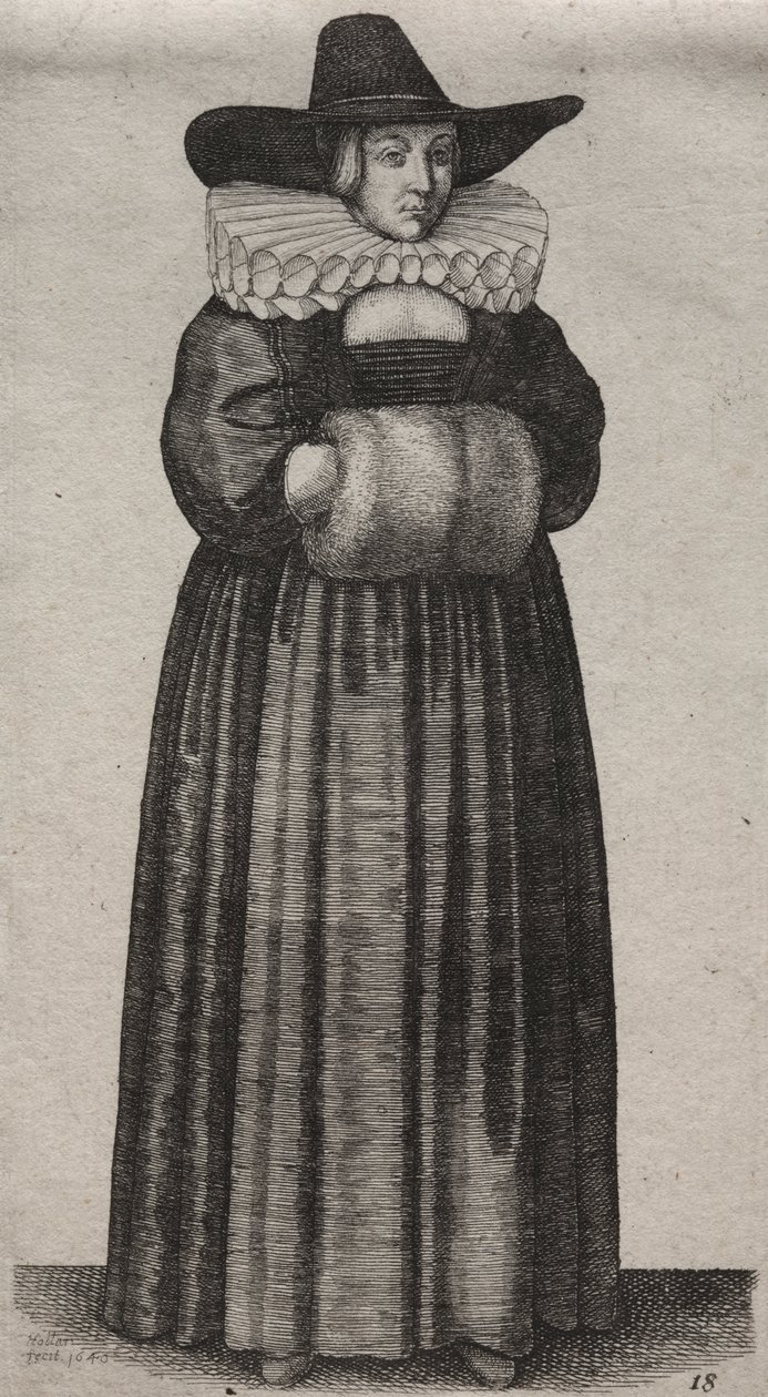 The Woman with a Mannish Hat and Light Muff by Wenceslaus Hollar