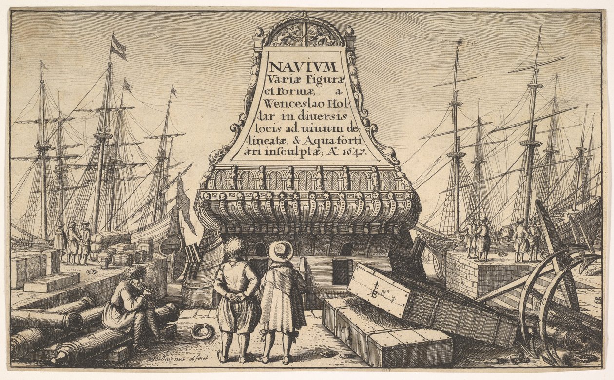 Title Page: Dutch Ships, 1647 by Wenceslaus Hollar