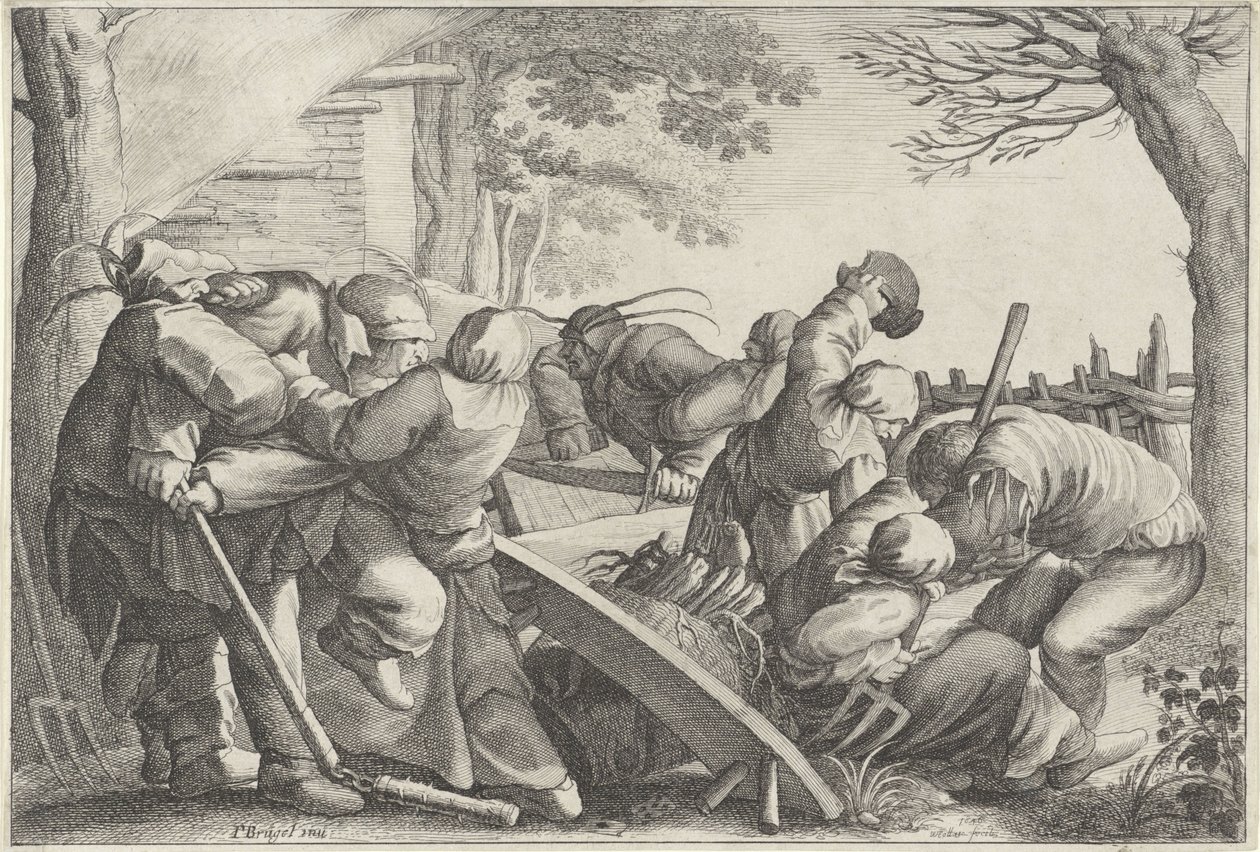Fighting Farmers by Wenceslaus Hollar