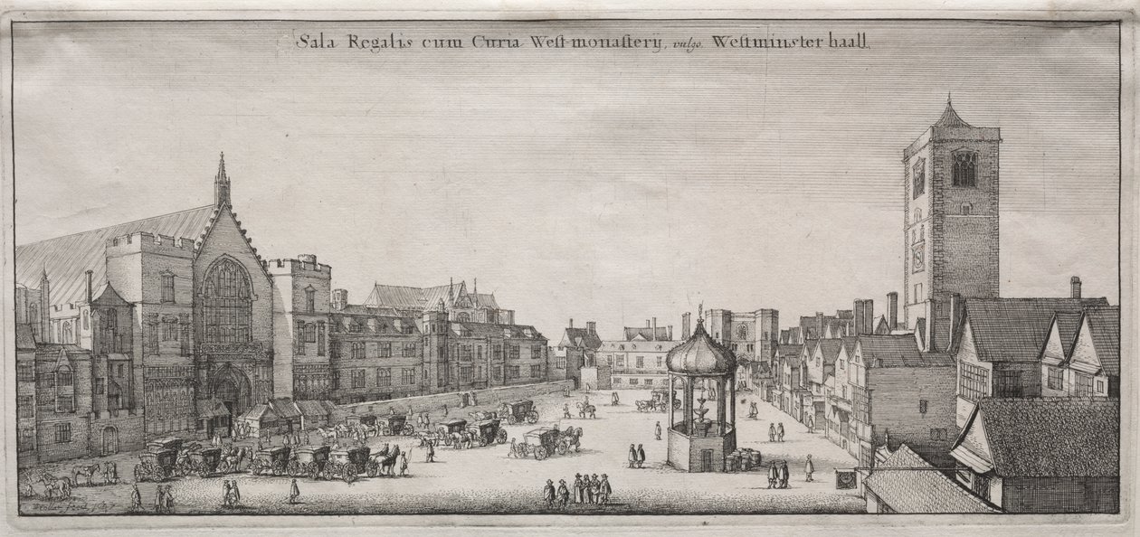 View of London: New Palace Yard with Westminster Hall, and the Clock House by Wenceslaus Hollar